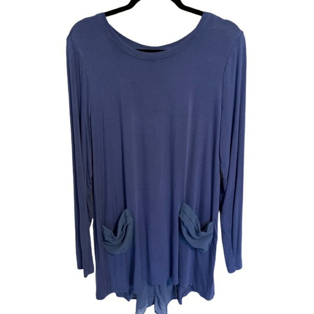 Logo Lounge By Lori Goldstein Chiffon Tunic top, Large